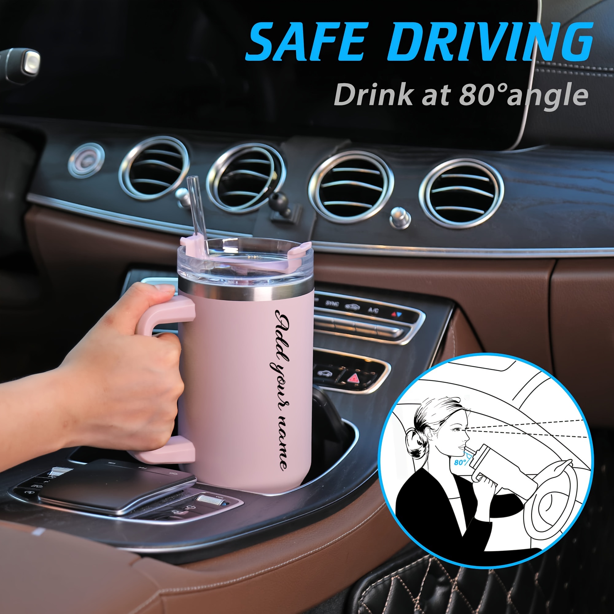 1pc Customizable 40 oz Stainless Steel Tumbler with Lid - Hand Wash Only, Reusable Metal Travel Mug, Oval Shape, Break Resistant, Multipurpose Use, Ideal for Christmas, Halloween, Easter, Hanukkah, Thanksgiving - No Electricity Needed