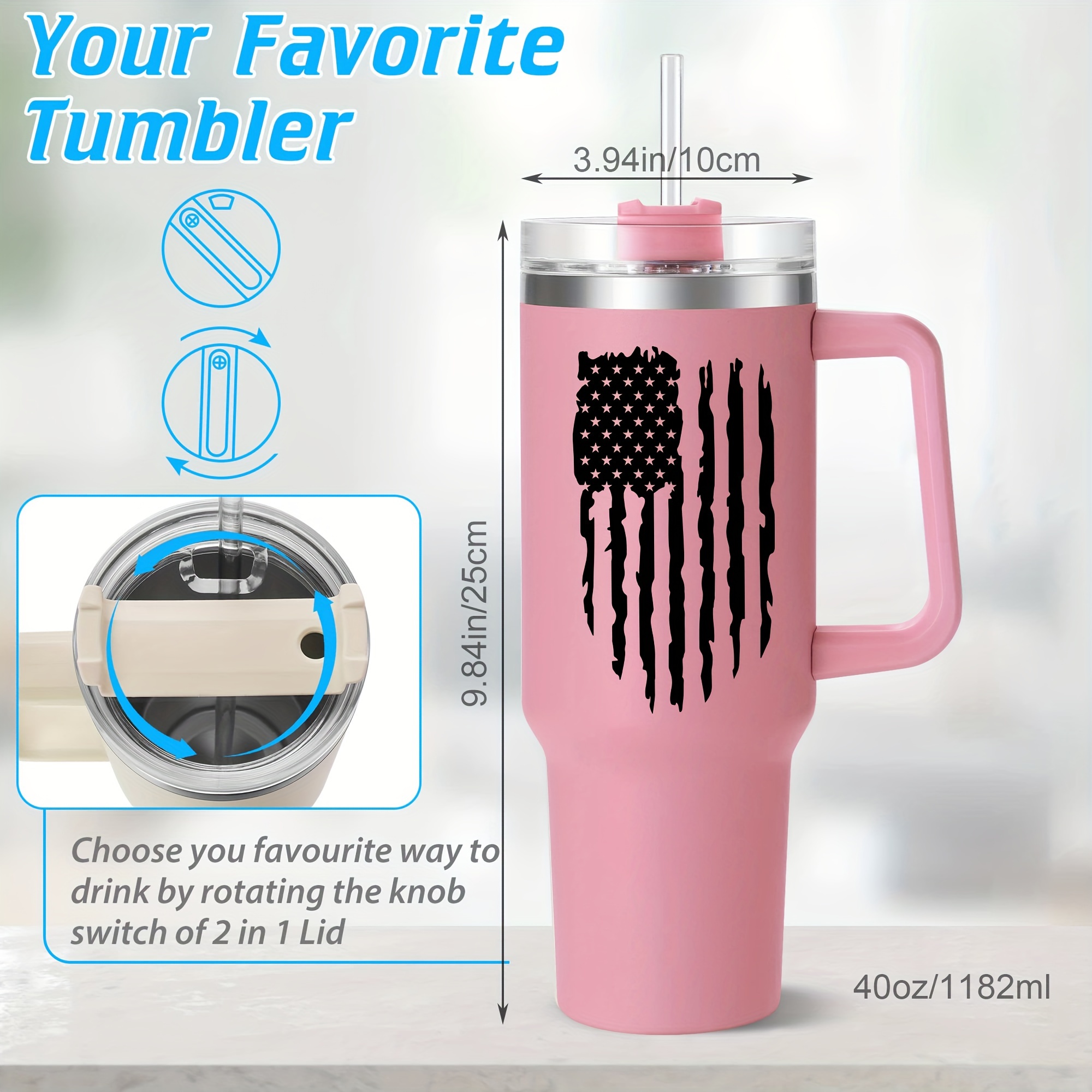 1pc Customizable 40 oz Stainless Steel Tumbler with Lid - Hand Wash Only, Reusable Metal Travel Mug, Oval Shape, Break Resistant, Multipurpose Use, Ideal for Christmas, Halloween, Easter, Hanukkah, Thanksgiving - No Electricity Needed