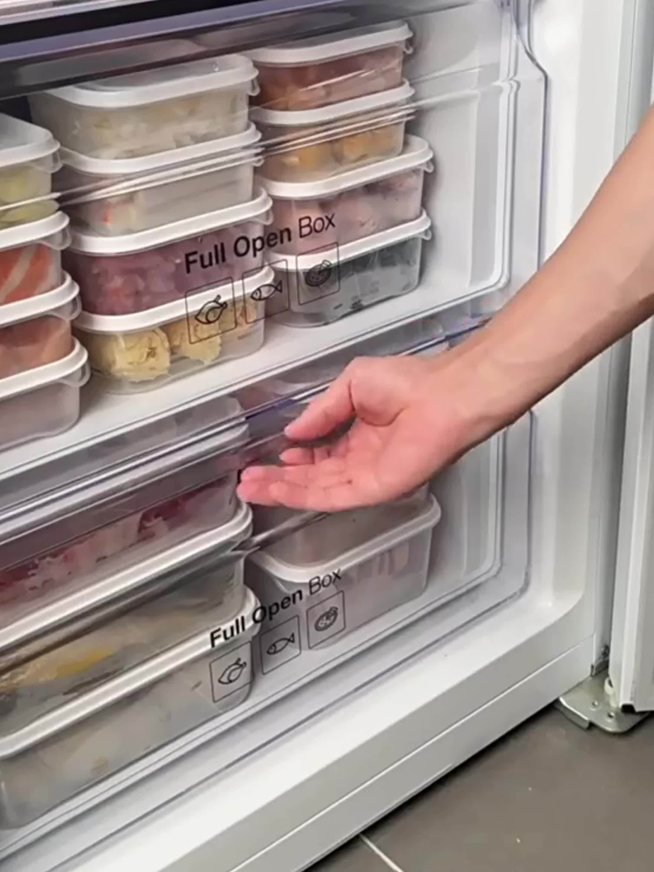 4pcs Set 1200ml/42oz Refrigerator Storage Containers, Food Freshness Preservation Boxes with Lids, Stackable Freezer Meat Keepers, Suitable for Meat, Fruits and Vegetables, Kitchen Organization & Storage Accessories, Christmas/Halloween Gift - Image 7