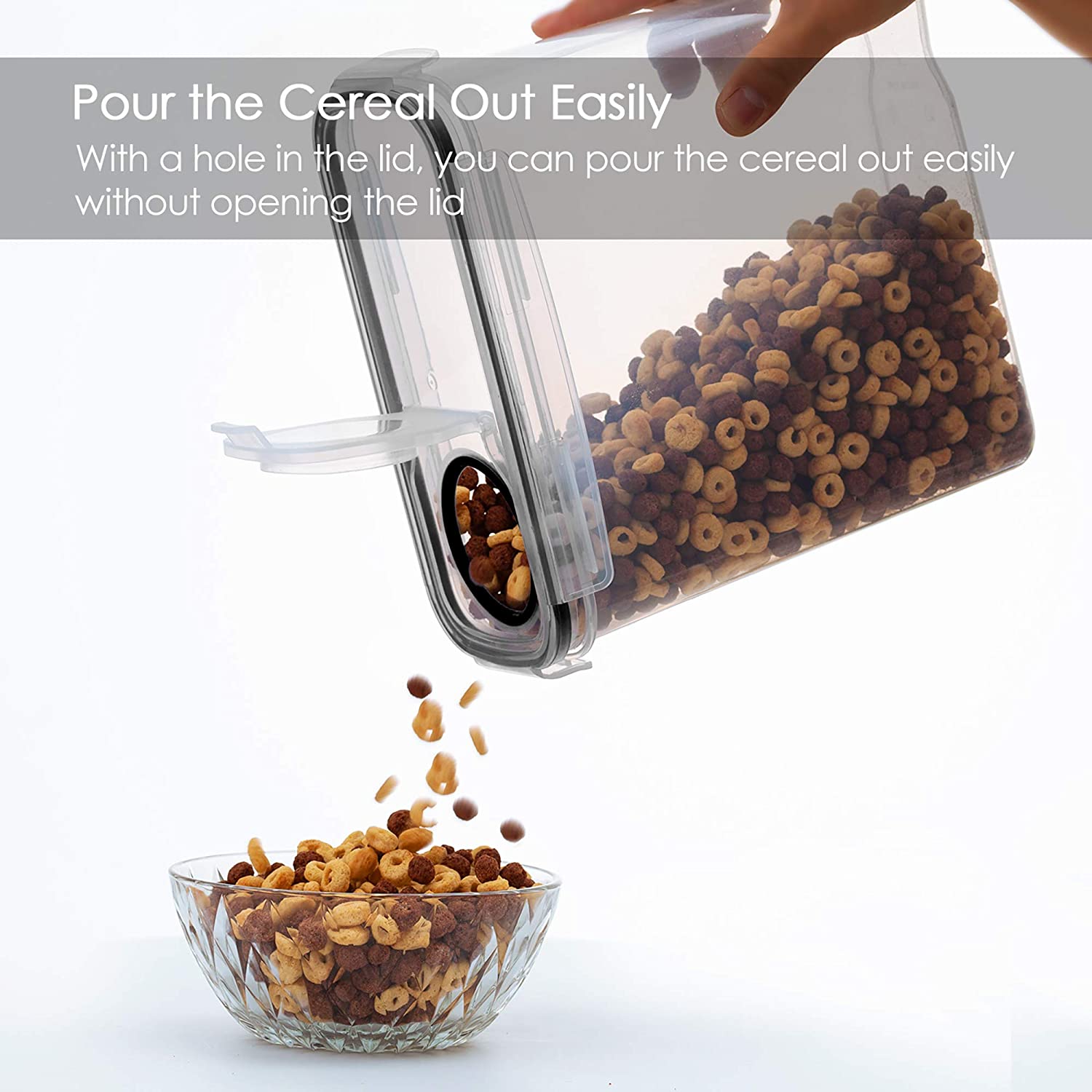 Set of 2/4 Cereal Storage Containers, Made from Bpa-Free Plastic, Designed to Be Airtight for Storing Food. Each Container Holds 2.5 Liters (88 Ounces) And Is Suitable for Cereals, Snacks, And Sugar. This 4pcs Set Includes Cereal Dispensers with Labels in Black.