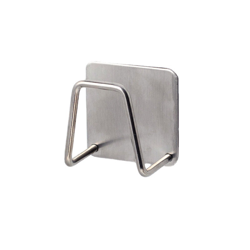 1pc/4pcs, No Punching Sponge Holder, Wall Mount Sponge Rack, Stainless Steel Sink Drain Rack, Random Color