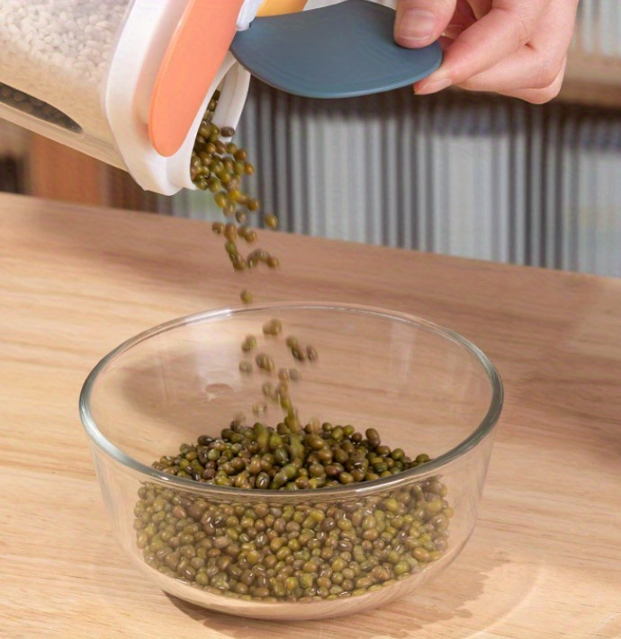 1pc 4 Grids Food Storage Containers With Lids, Clear Airtight Square Food Storage Tank, Multi-grid Moisture-proof Transparent Sealed Fresh-keeping Box, For Cereal, Rice, Pasta, Spice, Tea, Nuts And Beans, Food Jars & Canisters, Home Kitchen Supplies