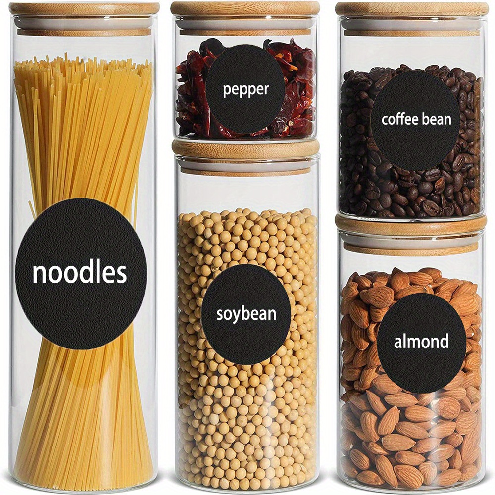 60/120pcs Waterproof and Oil-proof Spice Label Stickers with White Pen - Black Round Seasoning Bottle Stickers for Kitchen Accessories