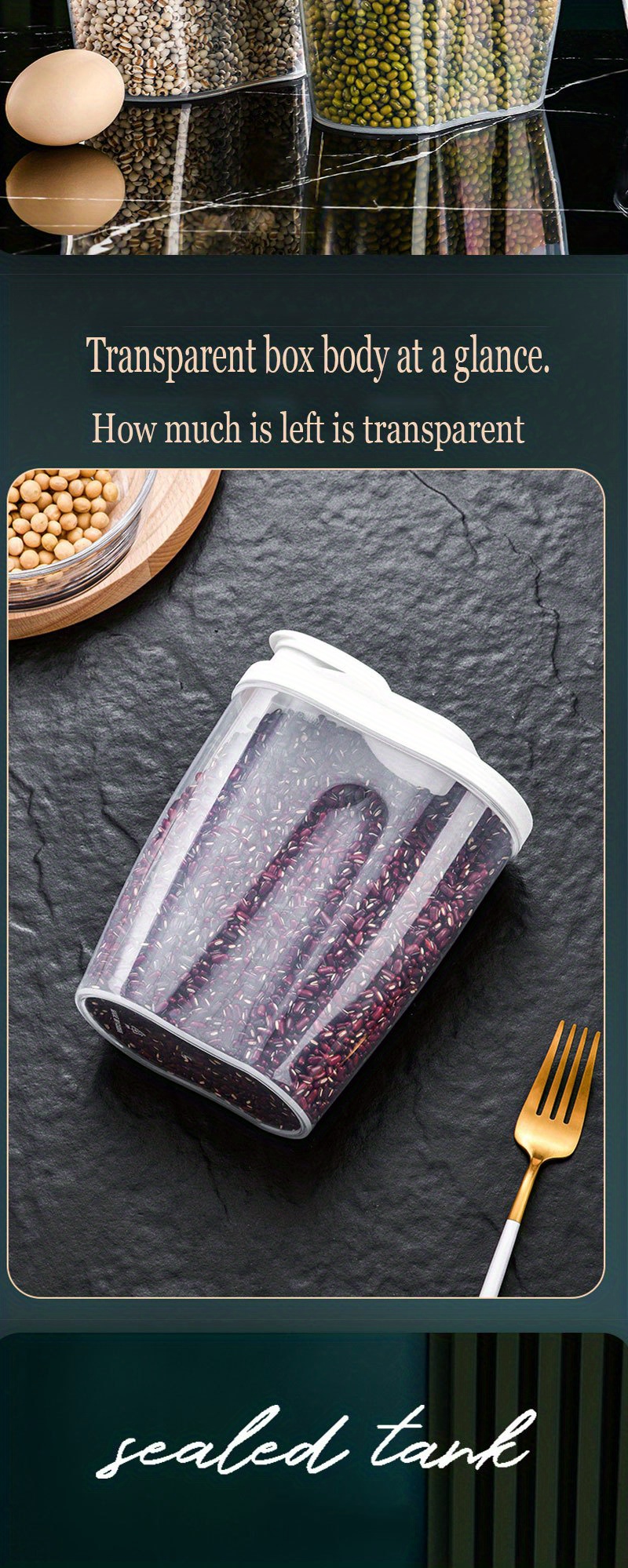 Home Sealing Jar Cereal Storage Box Living Room Nut Biscuit Whole Grain Plastic Container