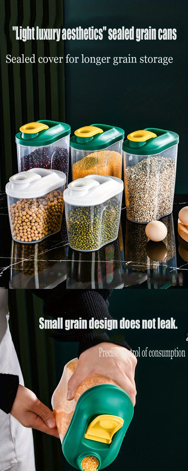 Home Sealing Jar Cereal Storage Box Living Room Nut Biscuit Whole Grain Plastic Container