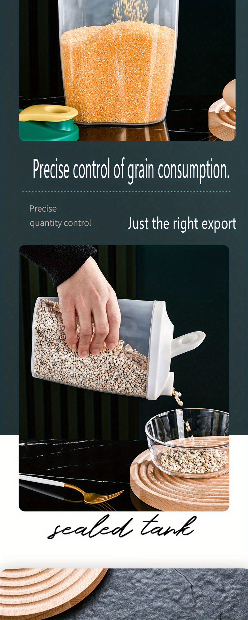 Home Sealing Jar Cereal Storage Box Living Room Nut Biscuit Whole Grain Plastic Container