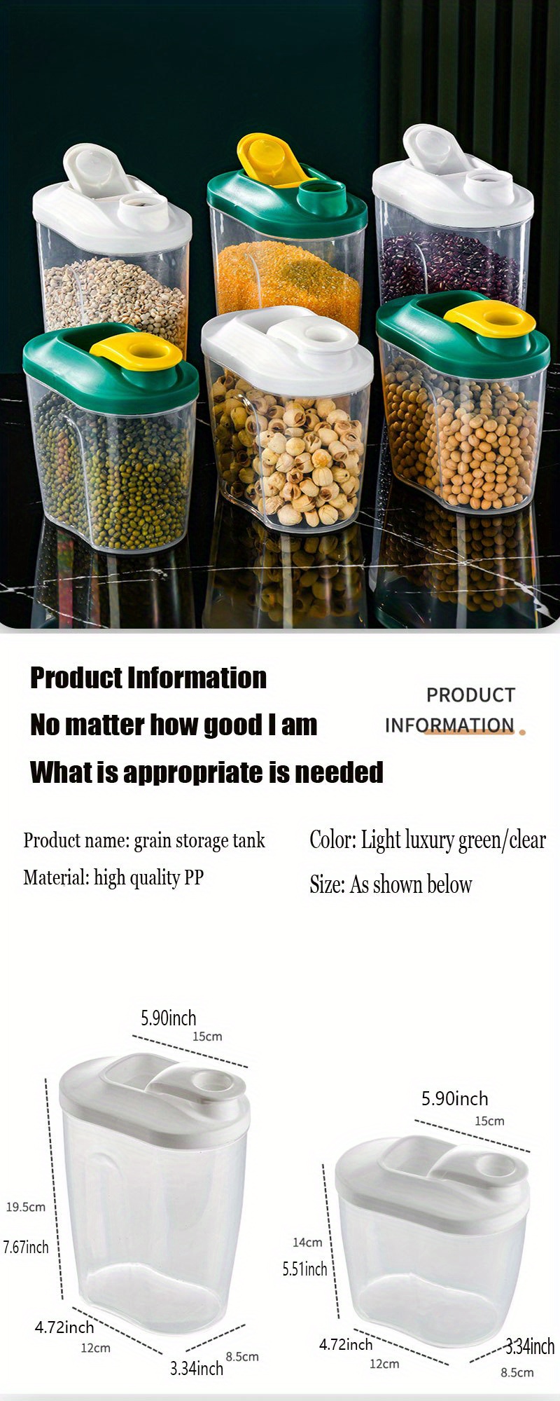 Home Sealing Jar Cereal Storage Box Living Room Nut Biscuit Whole Grain Plastic Container