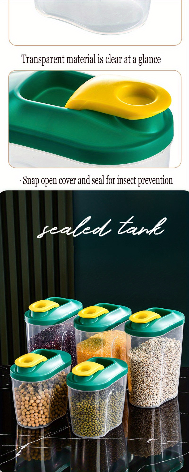 Home Sealing Jar Cereal Storage Box Living Room Nut Biscuit Whole Grain Plastic Container