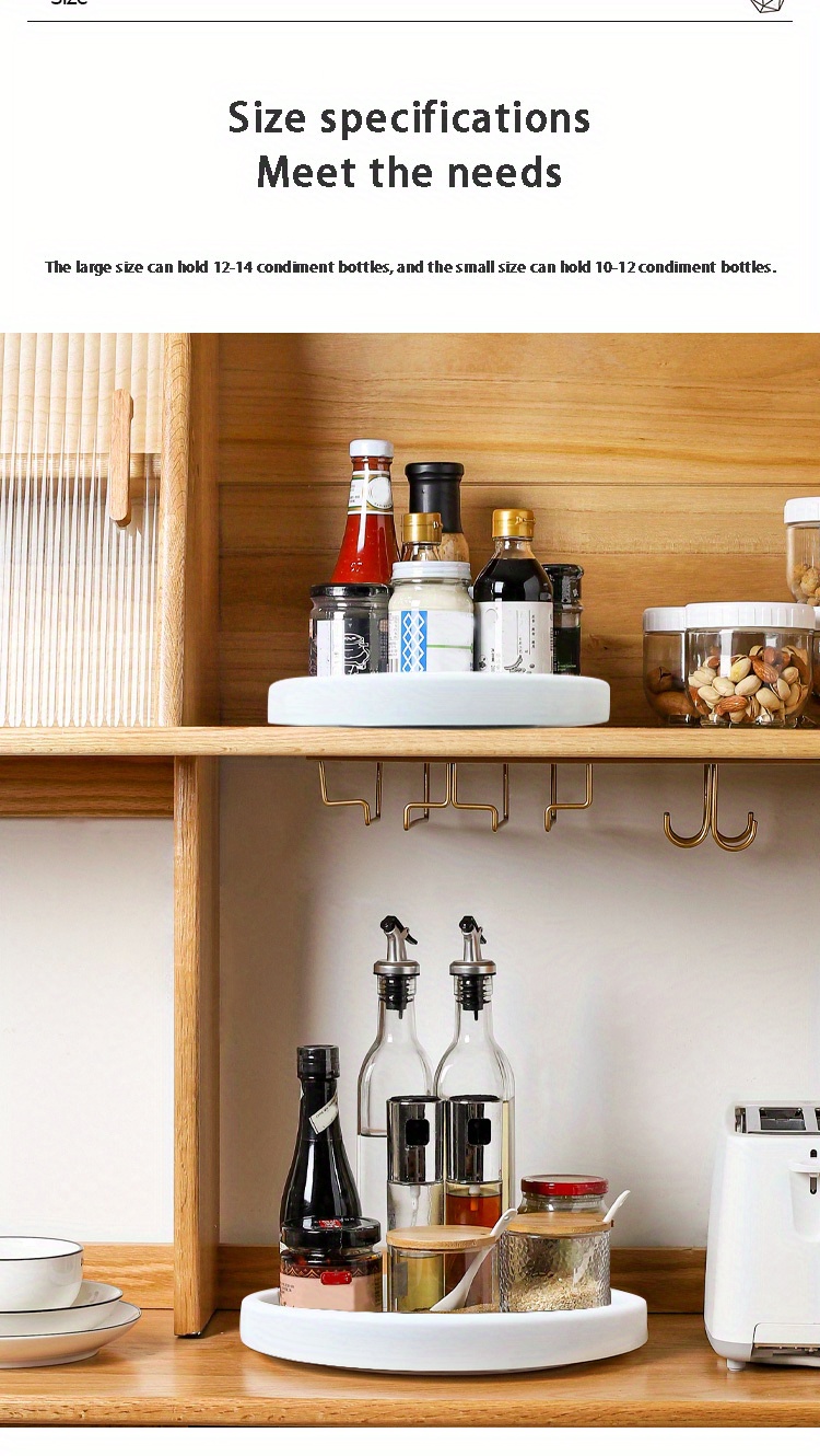 Set of 1 Or 2 Lazy Susan Organizers, 25.4 cm in Size, Featuring a Non-Slip Turntable Rack Suitable for Organizing And Storing Items in Cabinets, Pantries, Kitchens, Refrigerators, Bathroom Vanities, And Under Sinks, As Well As for Rotating Spice Racks And Other Kitchen Accessories.