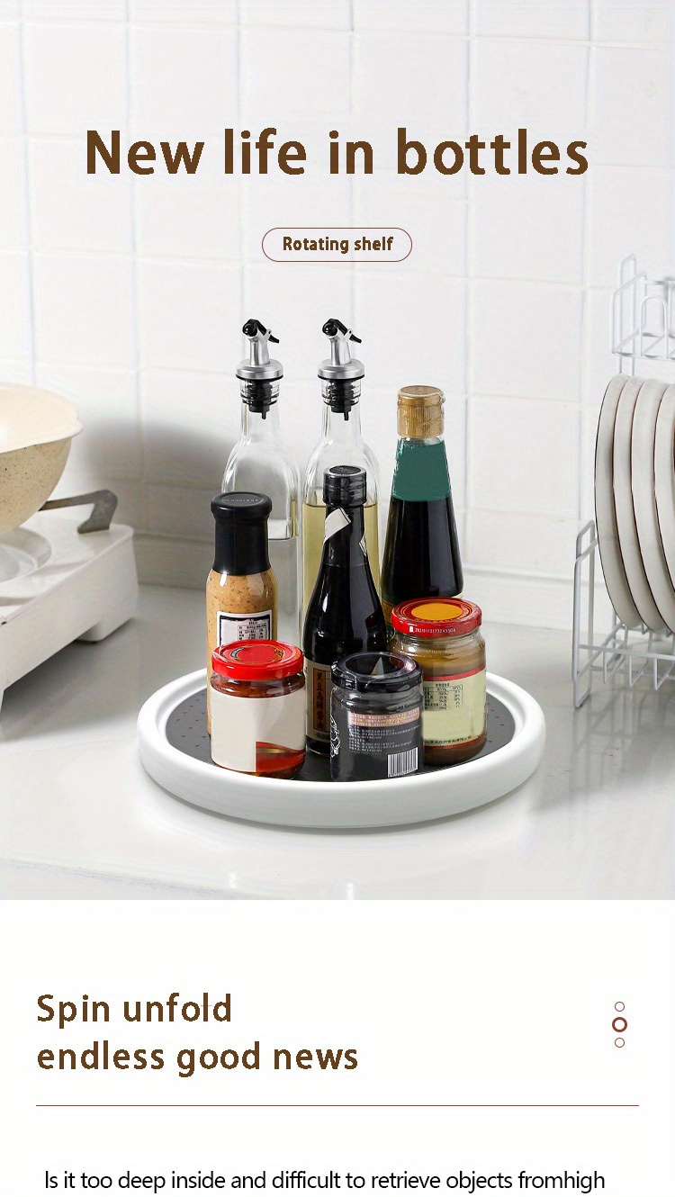 Set of 1 Or 2 Lazy Susan Organizers, 25.4 cm in Size, Featuring a Non-Slip Turntable Rack Suitable for Organizing And Storing Items in Cabinets, Pantries, Kitchens, Refrigerators, Bathroom Vanities, And Under Sinks, As Well As for Rotating Spice Racks And Other Kitchen Accessories.