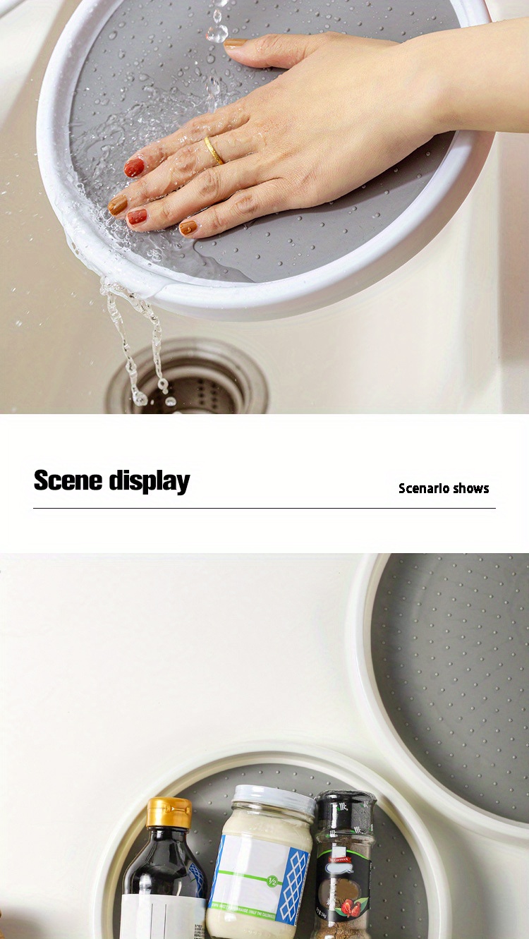 Set of 1 Or 2 Lazy Susan Organizers, 25.4 cm in Size, Featuring a Non-Slip Turntable Rack Suitable for Organizing And Storing Items in Cabinets, Pantries, Kitchens, Refrigerators, Bathroom Vanities, And Under Sinks, As Well As for Rotating Spice Racks And Other Kitchen Accessories.