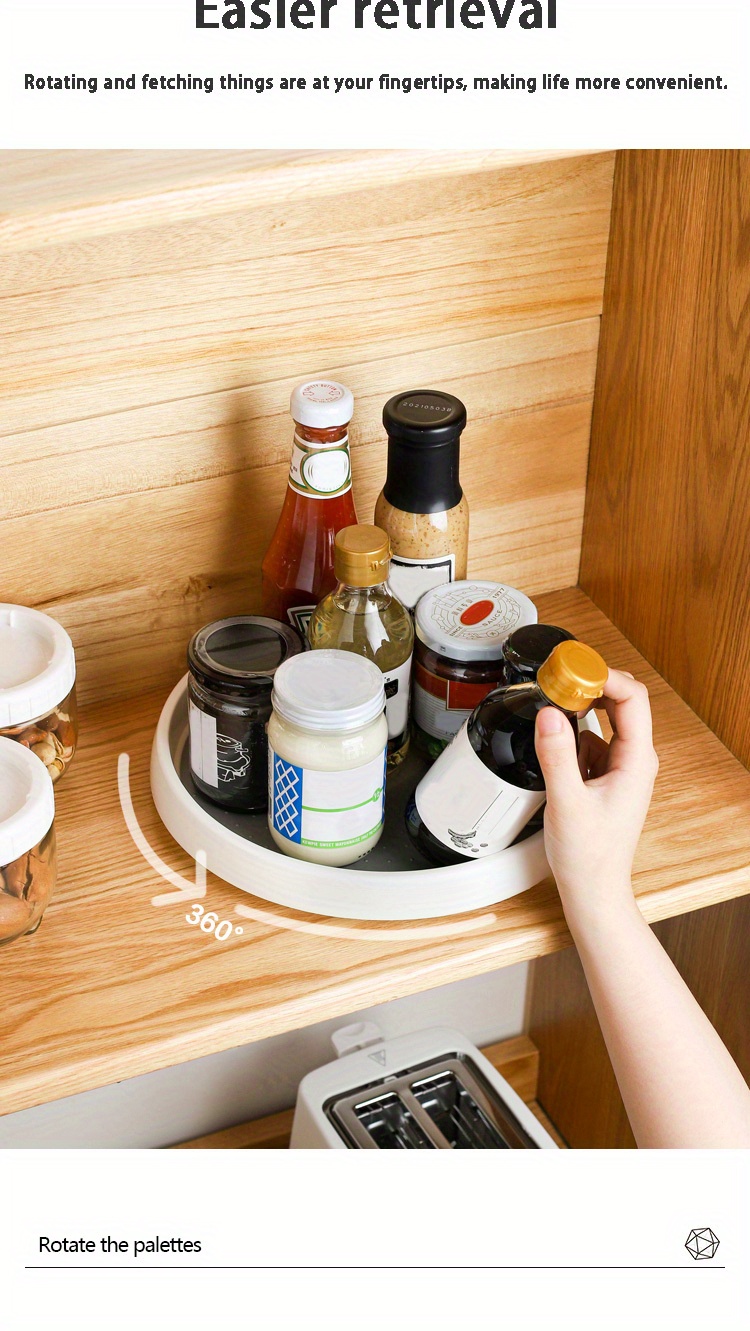 Set of 1 Or 2 Lazy Susan Organizers, 25.4 cm in Size, Featuring a Non-Slip Turntable Rack Suitable for Organizing And Storing Items in Cabinets, Pantries, Kitchens, Refrigerators, Bathroom Vanities, And Under Sinks, As Well As for Rotating Spice Racks And Other Kitchen Accessories.