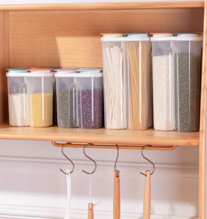 1pc Moisture-Proof Cereal Jar with Divided Compartments - Perfect for Home Kitchen Storage