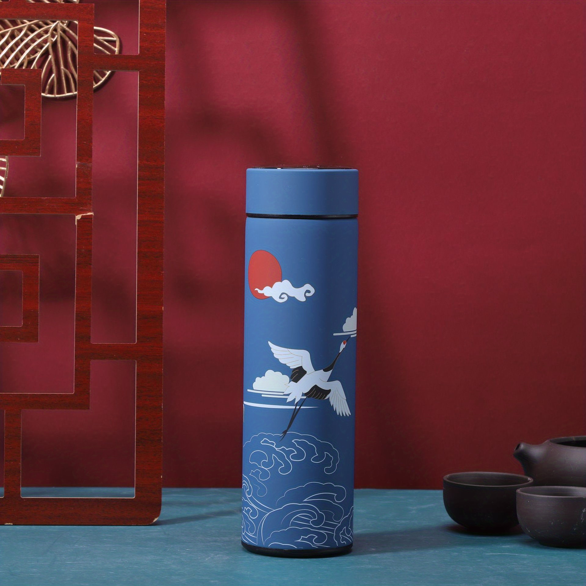 304 Stainless Steel Vacuum Cup Cup with a Chinese Style, Trendy And Creative Water Cup for Artsy Men And Women, Portable Tea Brewing Mug.