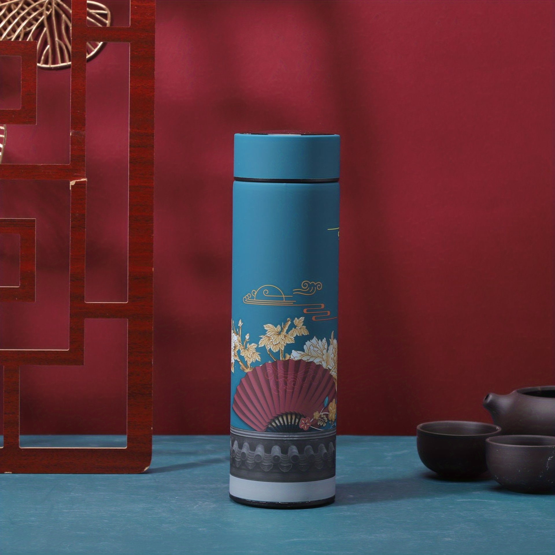 304 Stainless Steel Vacuum Cup Cup with a Chinese Style, Trendy And Creative Water Cup for Artsy Men And Women, Portable Tea Brewing Mug.