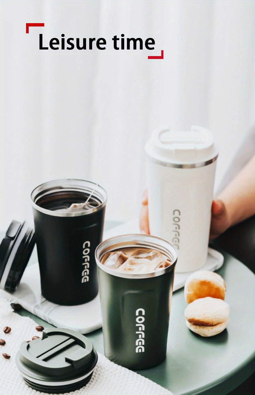 1pc Coffee Mug, Insulation And Cold Insulation Portable European High-end Exquisite Latte Cup For Men And Women, High-end Sense Portable Cup