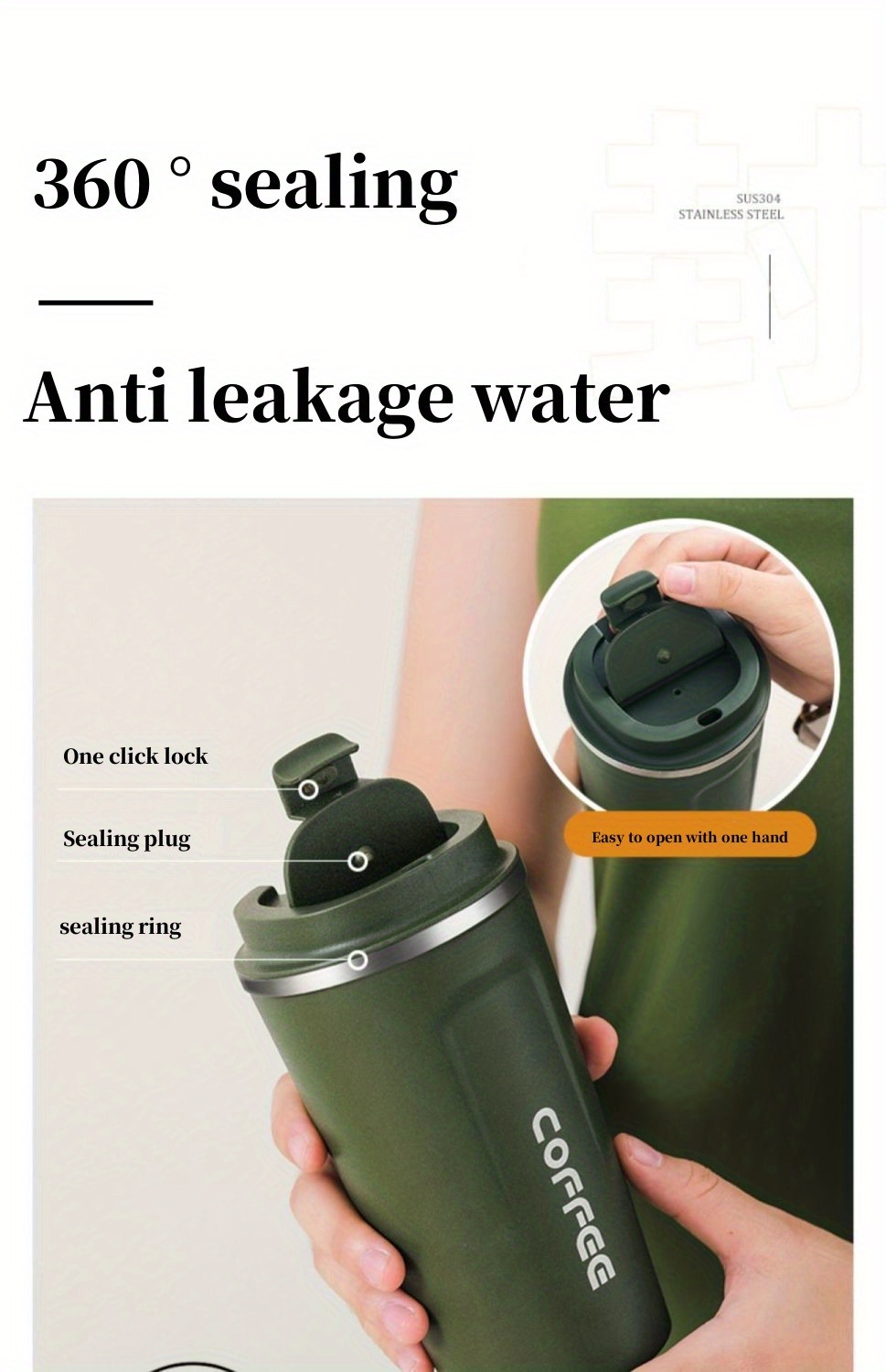 1pc Coffee Mug, Insulation And Cold Insulation Portable European High-end Exquisite Latte Cup For Men And Women, High-end Sense Portable Cup