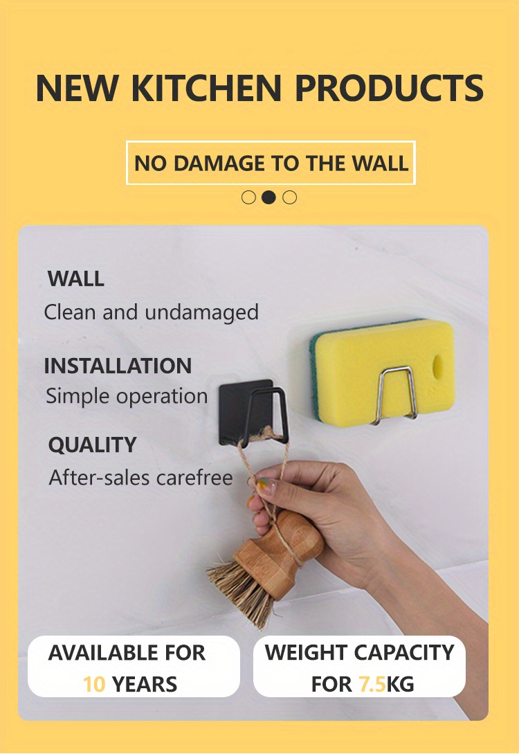 1PC Kitchen Sponges Holder Self Adhesive Sink Sponges Drain Drying Rack 304 Stainless Steel Storage Holder Kitchen Sink Accessories