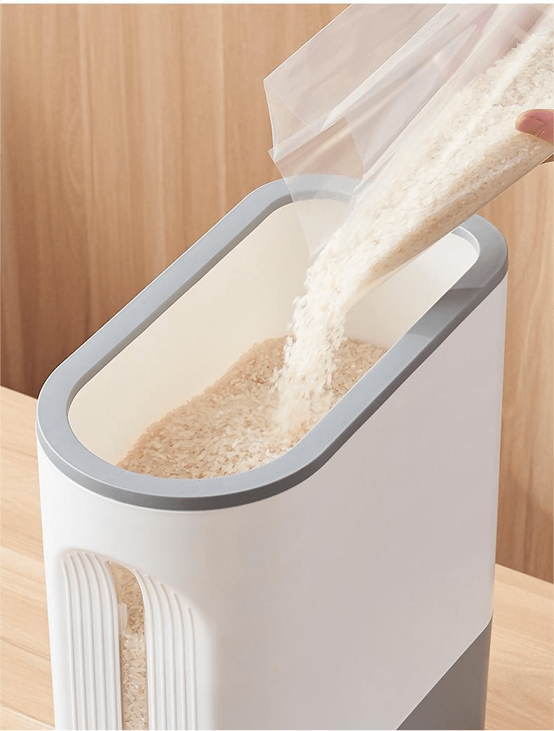 1pc Rice Dispenser, Large Grain Dry Food Storage Container with Measuring Cup, Kitchen Storage Box, 9.98 KG