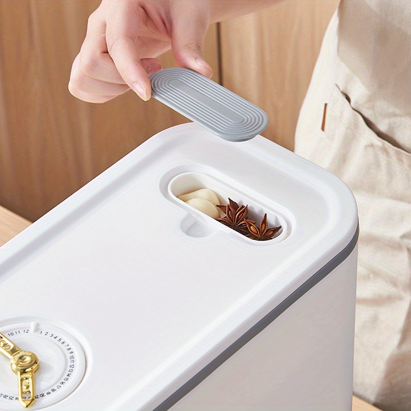 1pc Rice Dispenser, Large Grain Dry Food Storage Container with Measuring Cup, Kitchen Storage Box, 9.98 KG