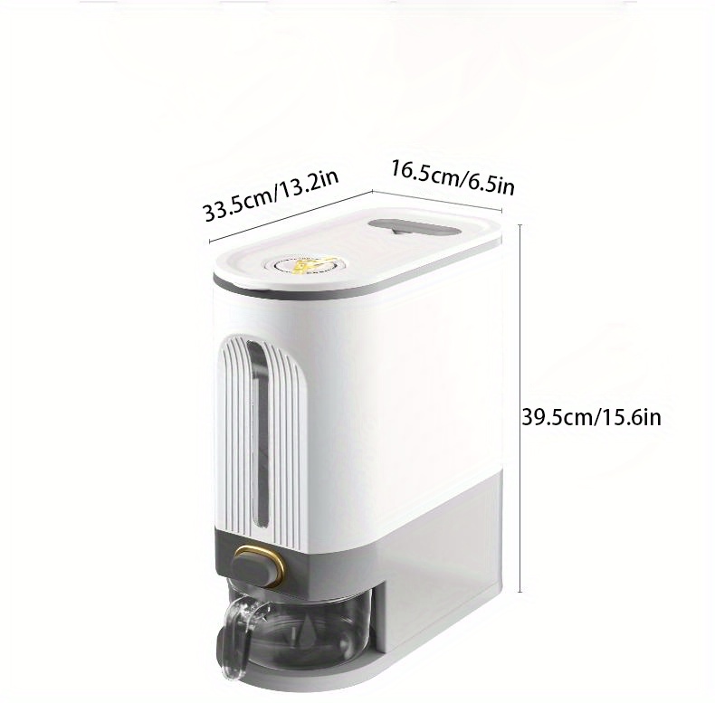 1pc Rice Dispenser, Large Grain Dry Food Storage Container with Measuring Cup, Kitchen Storage Box, 9.98 KG