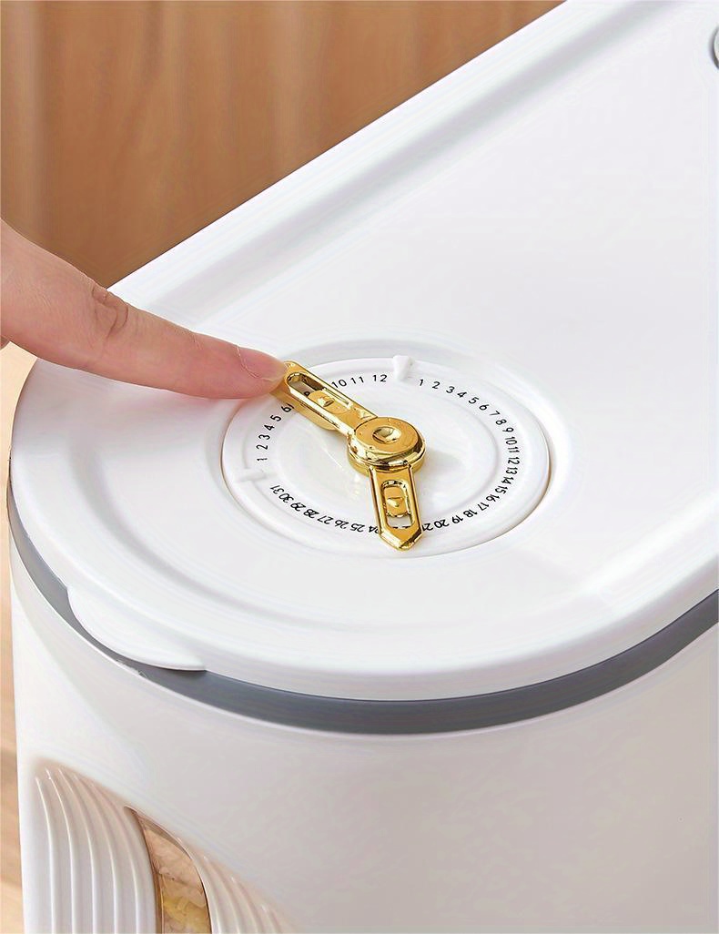 1pc Rice Dispenser, Large Grain Dry Food Storage Container with Measuring Cup, Kitchen Storage Box, 9.98 KG