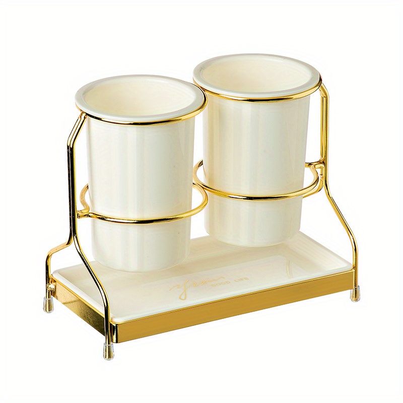 Luxury Metal & Plastic Cutlery Holder, Wall-Mounted Kitchen Utensil Caddy, Non-Food Contact, Modern Drainage Storage Rack for Knives, Forks, Spoons, Chopsticks Basket - Image 9