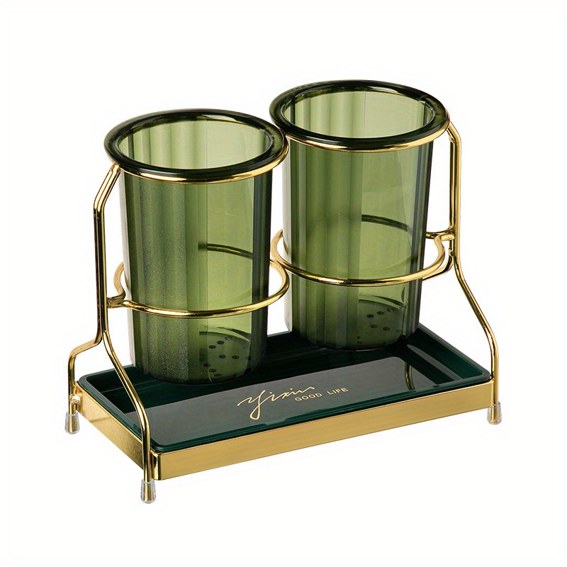 Luxury Metal & Plastic Cutlery Holder, Wall-Mounted Kitchen Utensil Caddy, Non-Food Contact, Modern Drainage Storage Rack for Knives, Forks, Spoons, Chopsticks Basket - Image 13