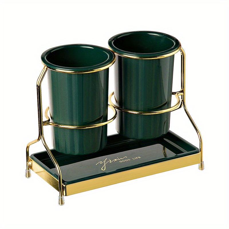 Luxury Metal & Plastic Cutlery Holder, Wall-Mounted Kitchen Utensil Caddy, Non-Food Contact, Modern Drainage Storage Rack for Knives, Forks, Spoons, Chopsticks Basket - Image 11