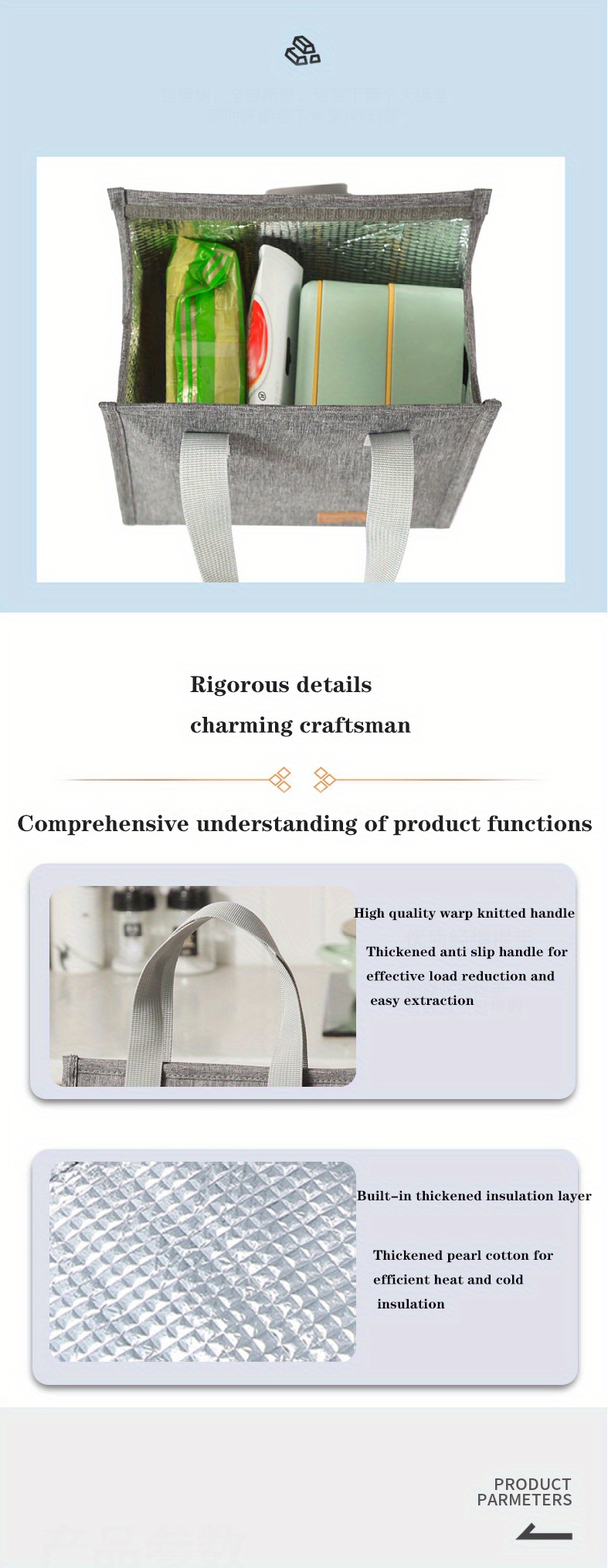 1pc Insulated Lunch Bag For Women/Men, Minimalist Vertical Reusable Lunch Box For Office Work School Picnic Beach, Leakproof Freezable Cooler Bag For Teens/Adult For Teenagers And Workers At School, Classroom, Canteen, Back To School