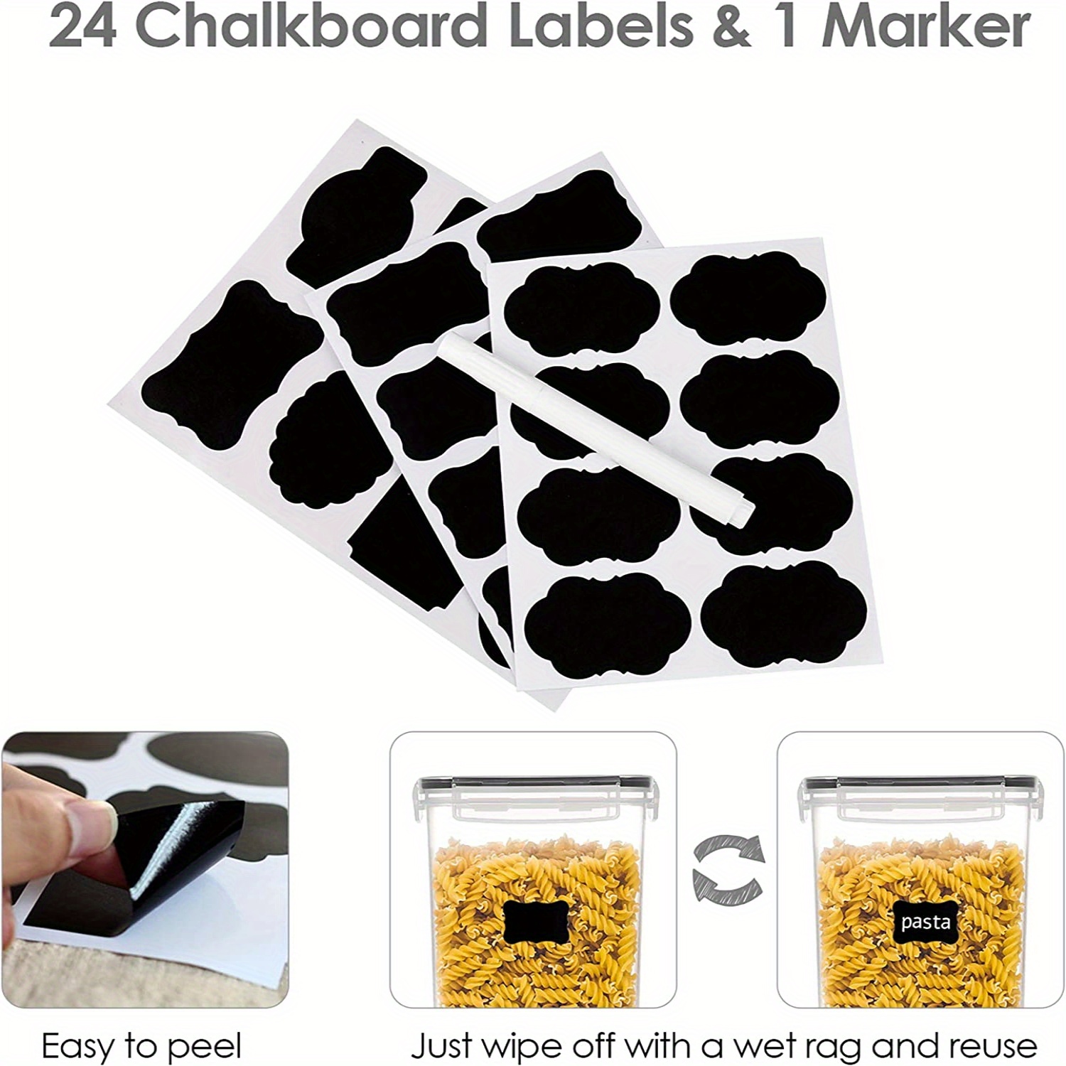 6/10 Pack BPA-Free Plastic Airtight Food Storage Containers with Latch Closure, Dishwasher Safe, Multipurpose Rectangular Kitchen & Pantry Organizers for Sugar, Flour, Baking - Includes Labels & Marker