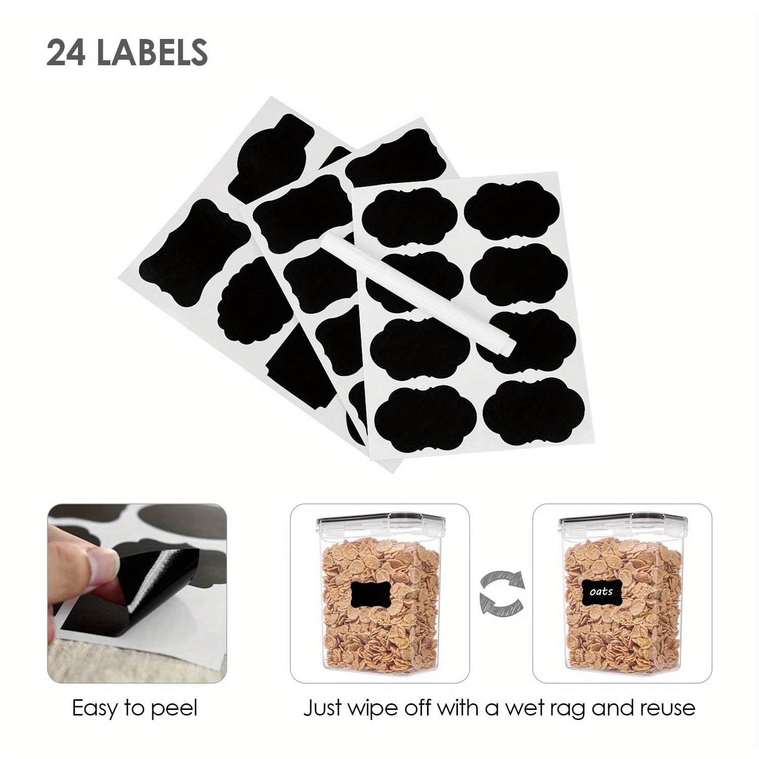 4/7/8pcs Airtight Food Storage Containers Set with Lids, BPA Free Plastic Dry Food Canisters for RV Kitchen Pantry Organization, Dishwasher Safe, with Labels