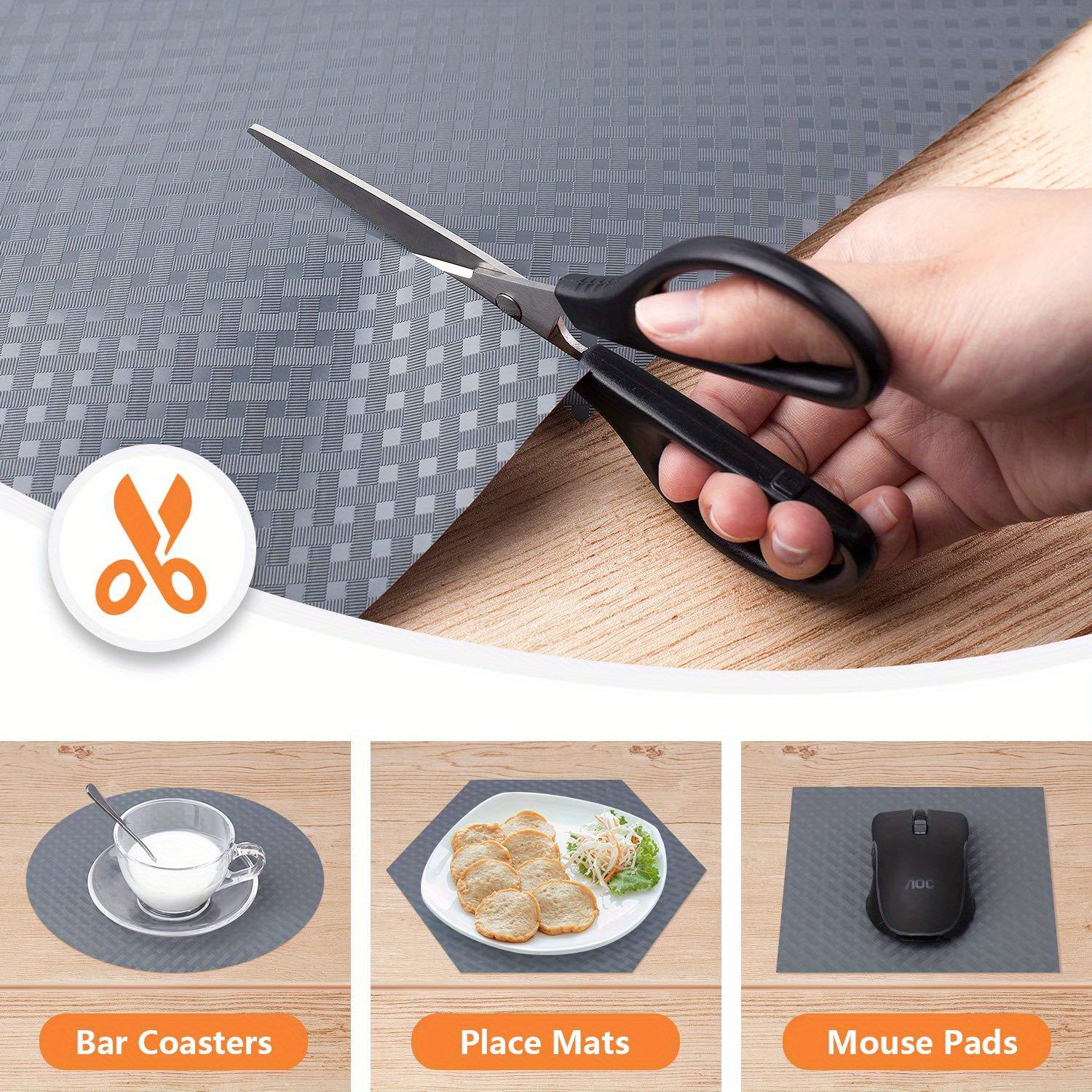 1pc Herringbone Pattern Non-Slip Refrigerator Liner – Moisture-Proof and Anti-Slip Vinyl Drawer Mat for Kitchen Storage, Easy to Clean, Durable Protection, Kitchen Organization | Textured Surface Mat | Durable Vinyl Material, Kitchen Liners And Tiers