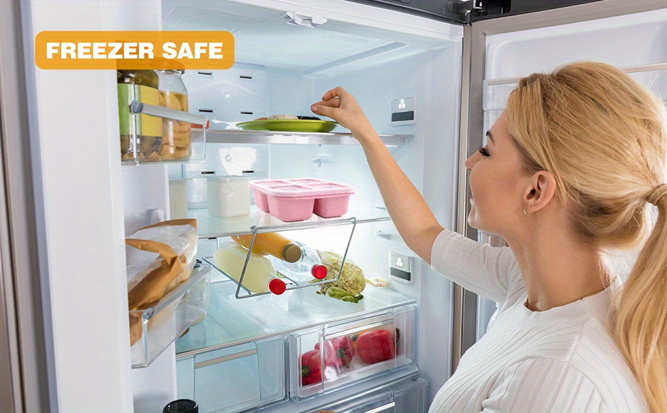 1pc Square Lunch Box with Transparent Lids - 4-Compartment Bento Container, Dishwasher & Microwave Safe, Space-Saving Meal Prep Organizer for Office, School, Travel - Ideal for Portion Control & Leftovers Storage, Lunch Accessories