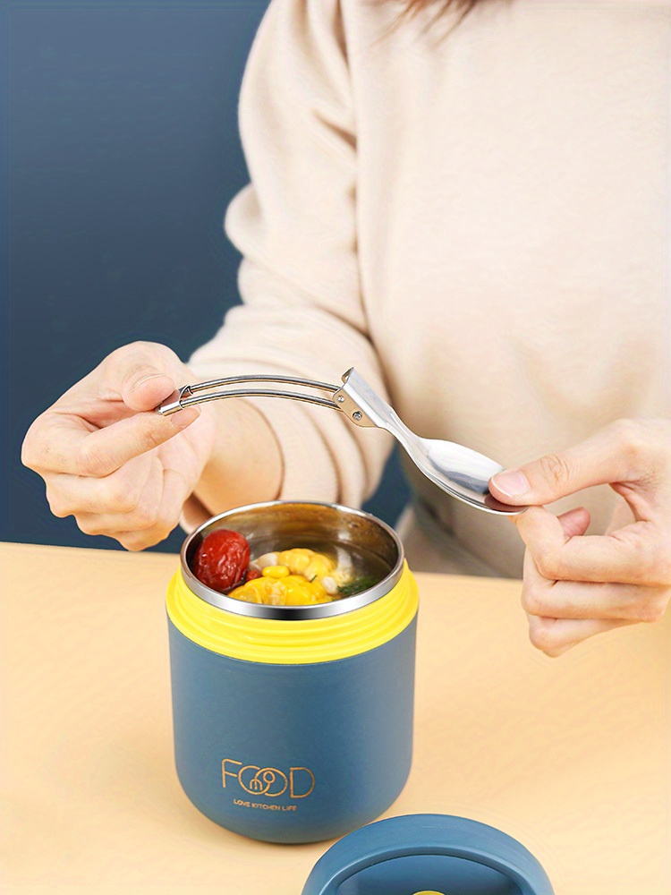 1pc, Stainless Steel Thermal Lunch Box for School, Office, and Travel - Keep Food Warm or Cold for Hours - Perfect for Soup, Porridge, and More - Kitchen Gadget and Accessory