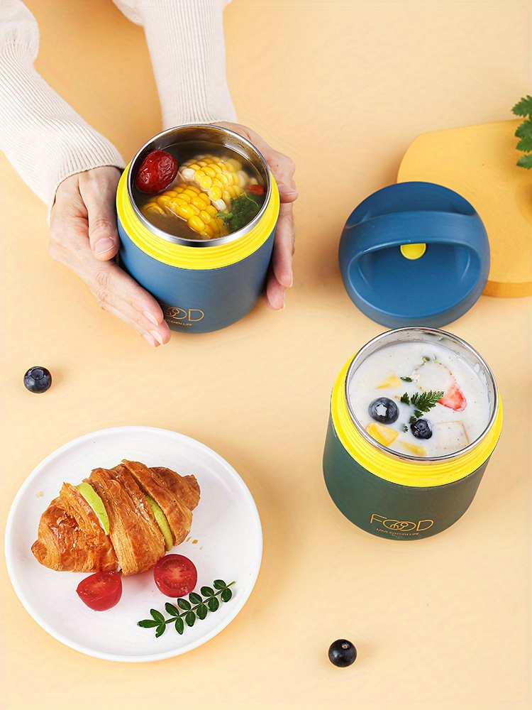 1pc, Stainless Steel Thermal Lunch Box for School, Office, and Travel - Keep Food Warm or Cold for Hours - Perfect for Soup, Porridge, and More - Kitchen Gadget and Accessory