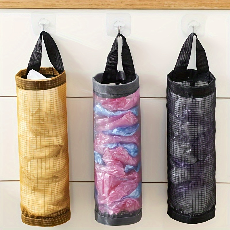 Wall-Mounted Storage Bag for Kitchen Trash Bags, Round Miscellaneous Storage Bag, Hanging Organizer for Behind The Door.