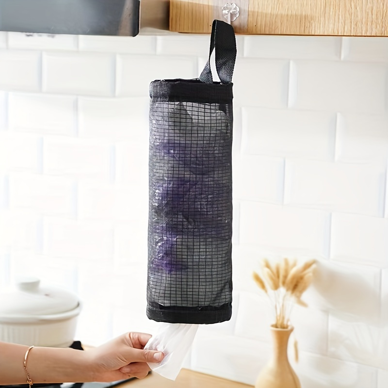 Wall-Mounted Storage Bag for Kitchen Trash Bags, Round Miscellaneous Storage Bag, Hanging Organizer for Behind The Door.
