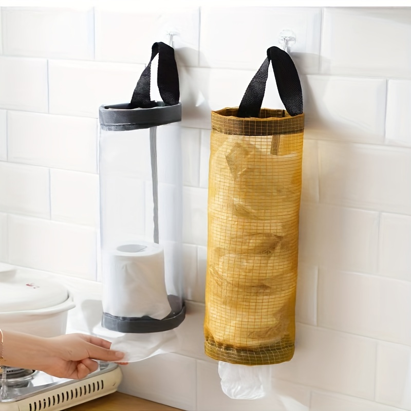 Wall-Mounted Storage Bag for Kitchen Trash Bags, Round Miscellaneous Storage Bag, Hanging Organizer for Behind The Door.