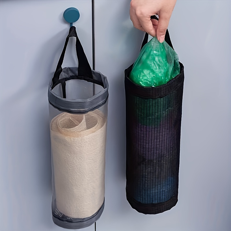 Wall-Mounted Storage Bag for Kitchen Trash Bags, Round Miscellaneous Storage Bag, Hanging Organizer for Behind The Door.