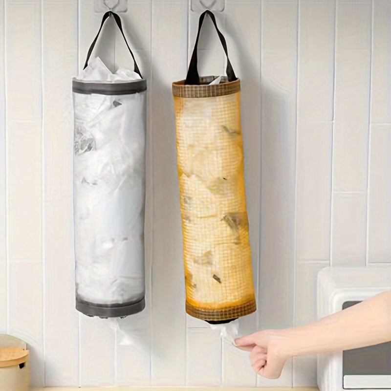 Wall-Mounted Storage Bag for Kitchen Trash Bags, Round Miscellaneous Storage Bag, Hanging Organizer for Behind The Door.