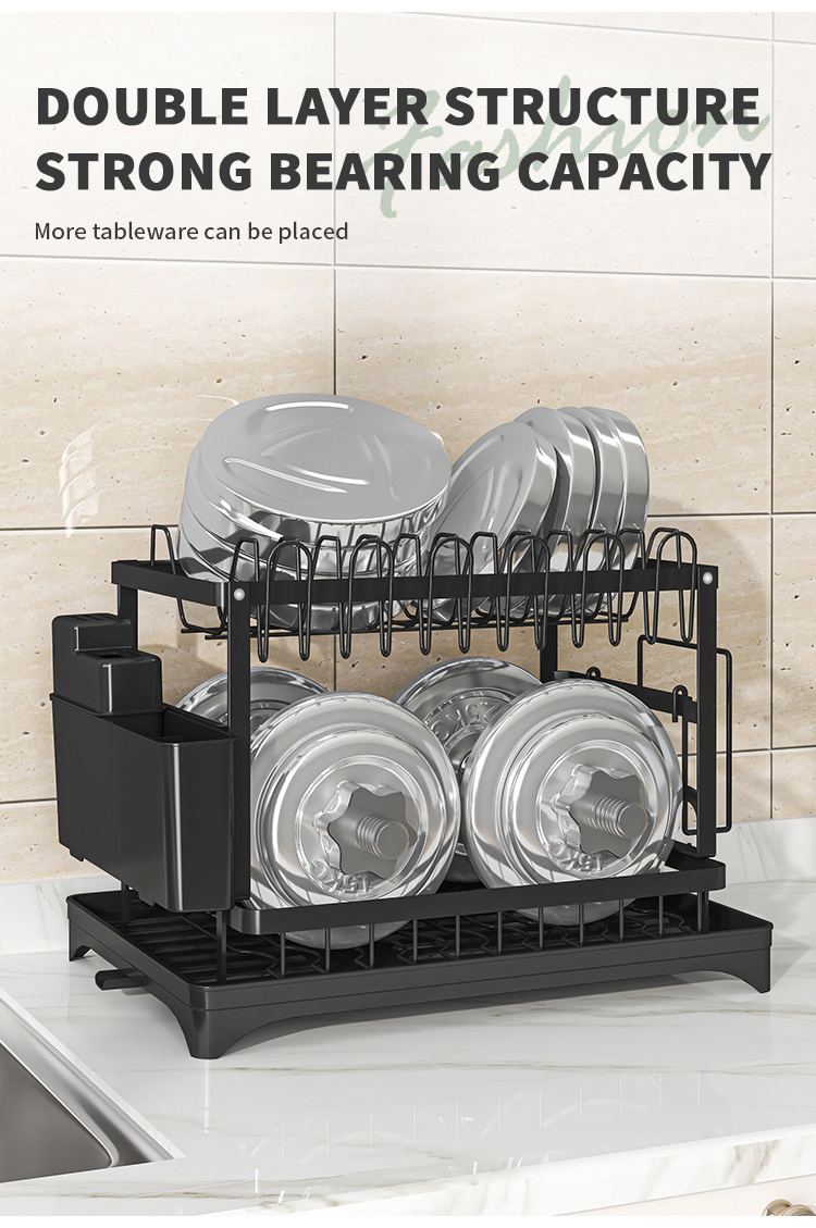 1pc Kitchen Detachable Dish Storage And Draining Rack, Household Large Capacity Tableware Water Filter Storage Rack Shelf, Bowl Holder, Dish Rack, Cup Holder, Drain Board, Cutlery Rack, Home Kitchen Accessories