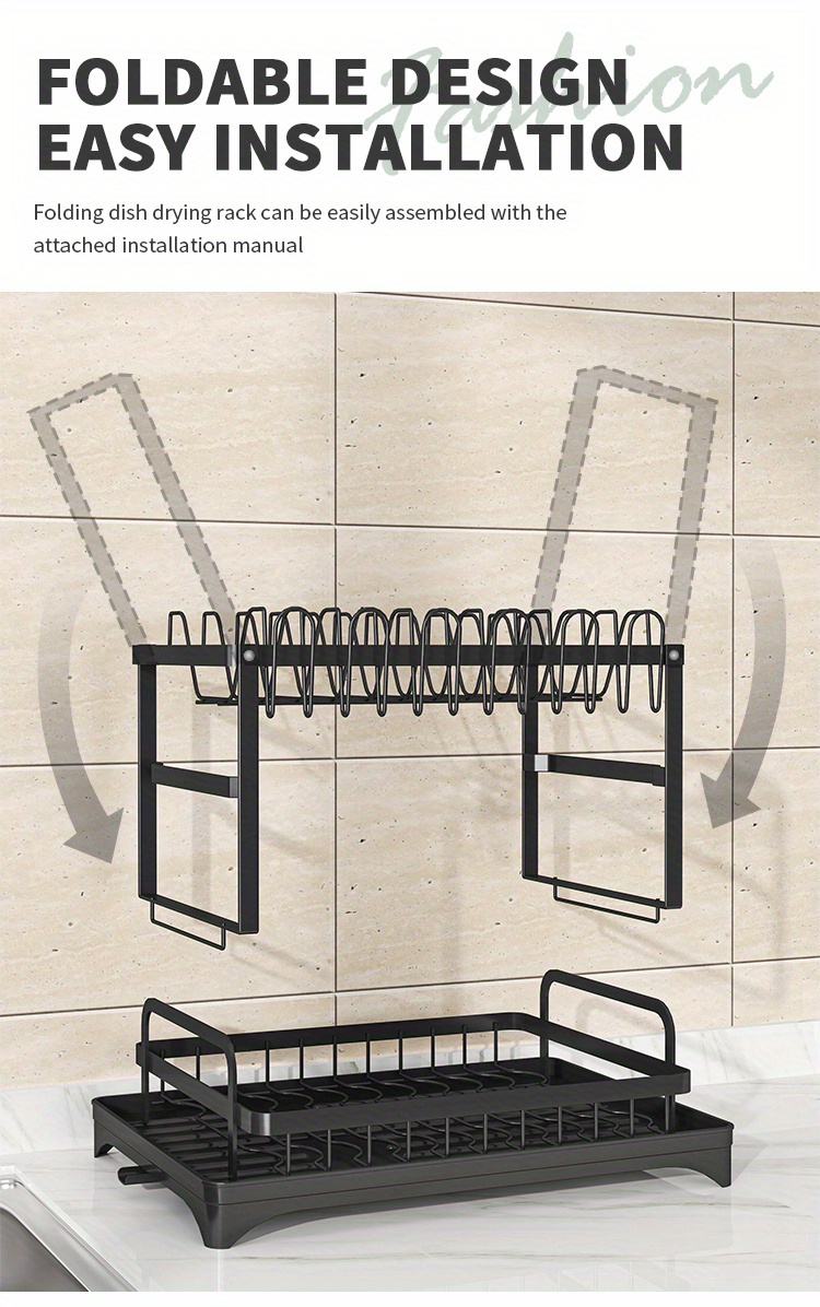 1pc Kitchen Detachable Dish Storage And Draining Rack, Household Large Capacity Tableware Water Filter Storage Rack Shelf, Bowl Holder, Dish Rack, Cup Holder, Drain Board, Cutlery Rack, Home Kitchen Accessories