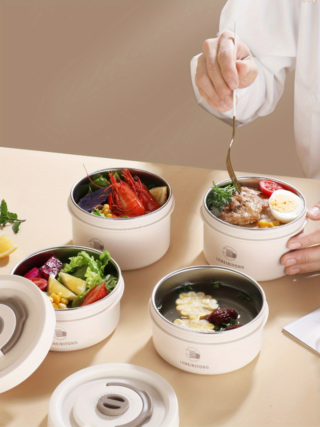 1/2/3/4pcs SUS304 Stainless Steel Insulated Lunch Box, Stackable Leakproof Lunch Boxes, Microwave Oven Safe, for Teenagers And Workers At School, Canteen, Back School, for Camping Picnic And Beach, Home Kitchen Supplies,back to school