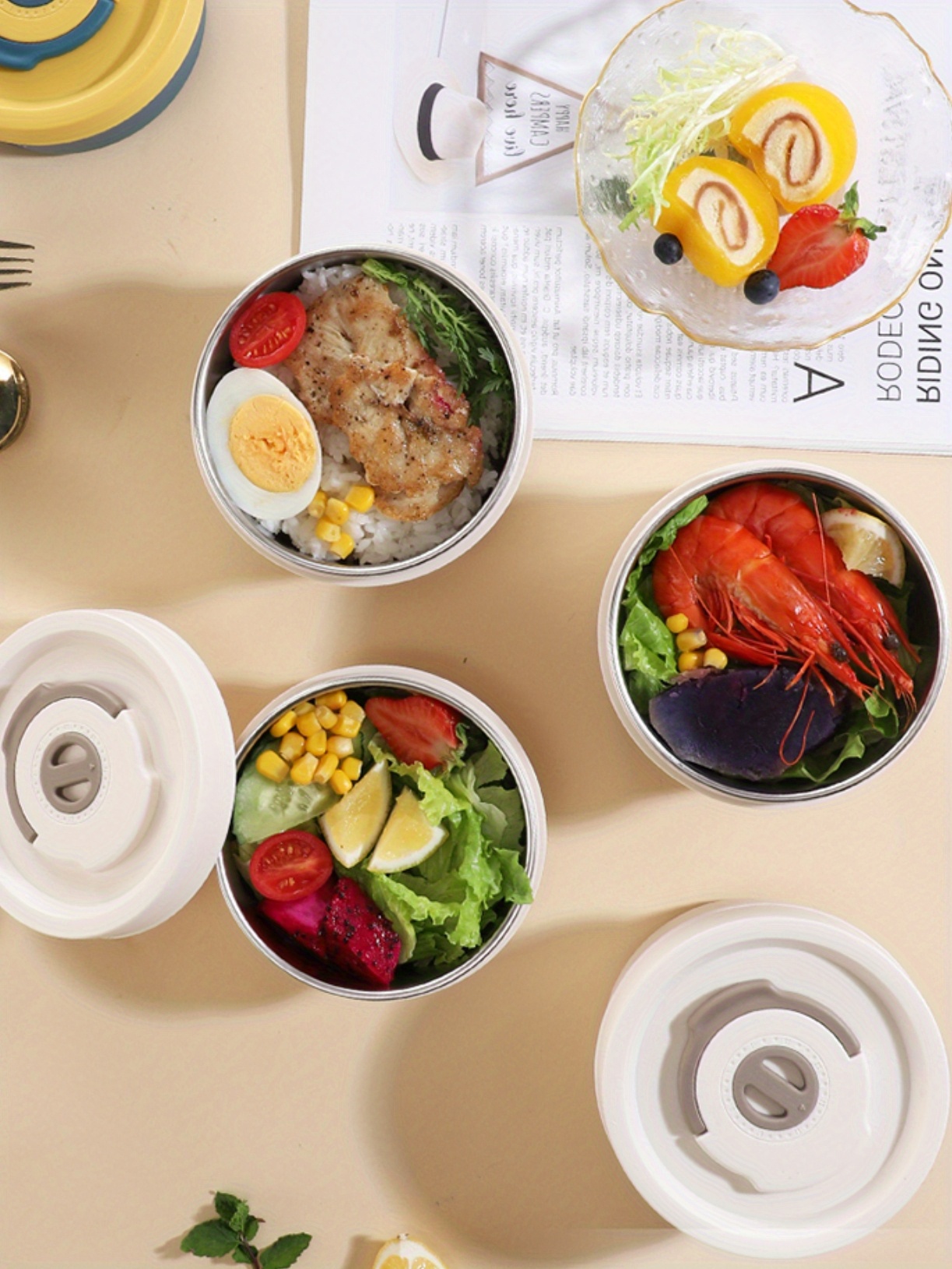 1/2/3/4pcs SUS304 Stainless Steel Insulated Lunch Box, Stackable Leakproof Lunch Boxes, Microwave Oven Safe, for Teenagers And Workers At School, Canteen, Back School, for Camping Picnic And Beach, Home Kitchen Supplies,back to school