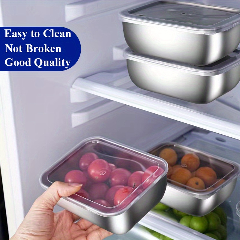 4pcs Stainless Steel Food Storage Containers with Lids, Suitable for Meal Prep, Lunches, and Outdoor Picnics