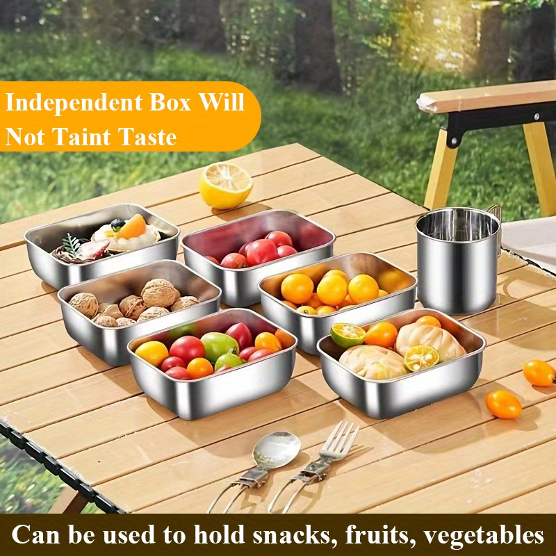 4pcs Stainless Steel Food Storage Containers with Lids, Suitable for Meal Prep, Lunches, and Outdoor Picnics