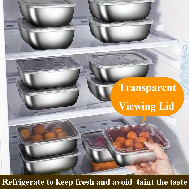 4pcs Stainless Steel Food Storage Containers with Lids, Suitable for Meal Prep, Lunches, and Outdoor Picnics
