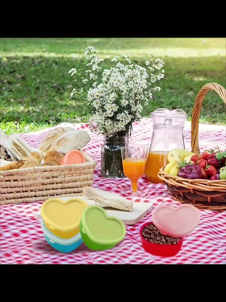 5 Pcs Heart Shaped Plastic Storage Containers Set - Leak Proof Flip Top, Reusable, Food Contact Safe, Multipurpose Snack & Spice Organization - Hand Washable Crisper Boxes - Image 8