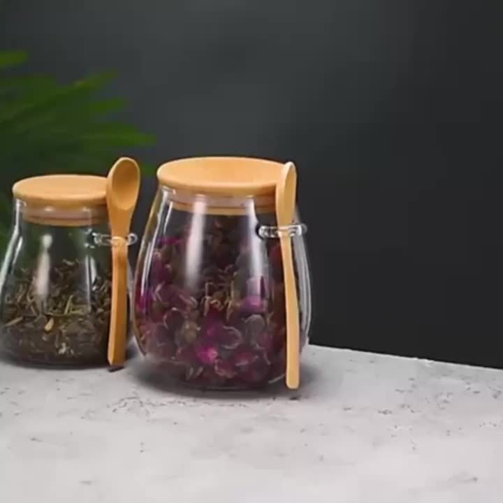 Reusable Glass Storage Jar with Wooden Spoon And Lid - Perfect for Coffee Beans, Sugar, Tea, Salt, Candy, Spice And More - Hand Washable, Leak Proof, And Durable - Image 10